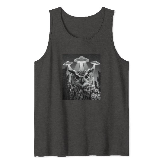 UFO Funny Owl Tank Tops