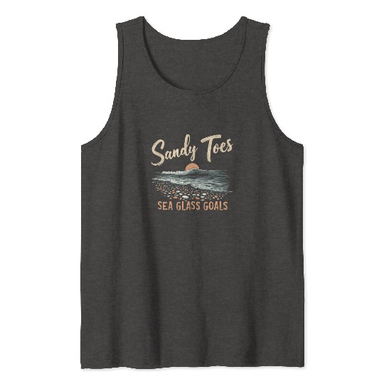 Sea Glass Hunters Collecting Ocean Treasures Tank Tops