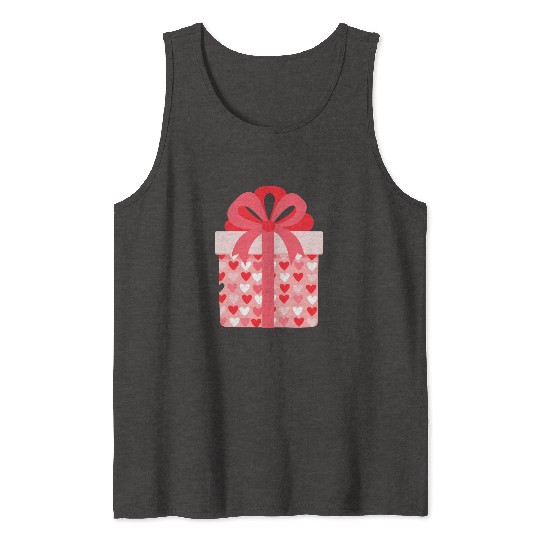 Hearts Gift Box Pattern Design Tank Tops