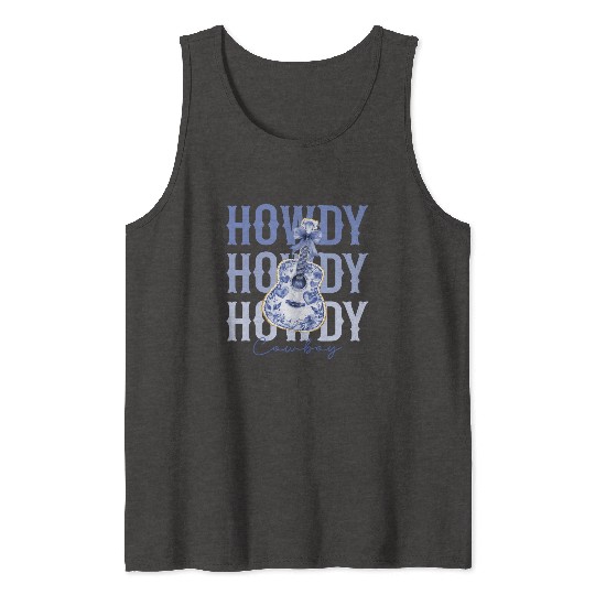 Howdy Cowboy Guitar Tank Tops