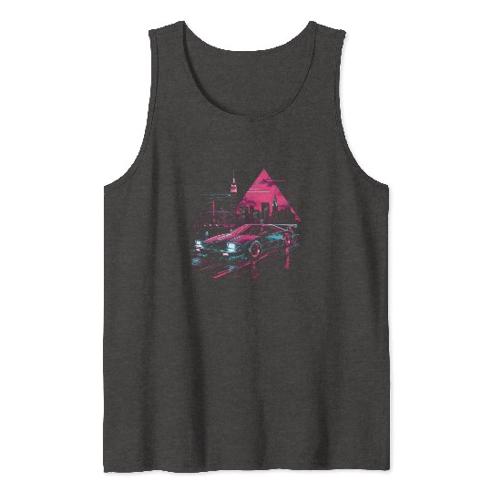 Synthwave Retro Car City Vaporwave 80s 90s Tank Tops
