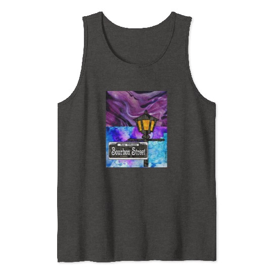 Purple Bourbon Street Lamp Post Tank Tops