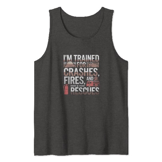 Airport Firefighter Fire Rescue Fireman Firewoman Tank Tops