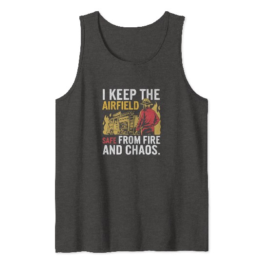 Airport Firefighter Fire Rescue Fireman Firewoman Tank Tops