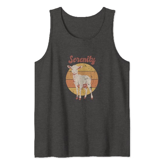 Serenity Vintage Retro Lamb Sunset Tank Tops
