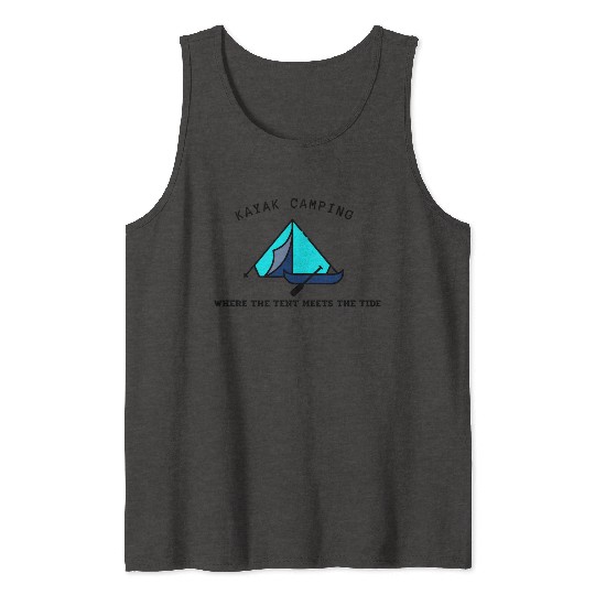 Kayak Camping blue Tank Tops