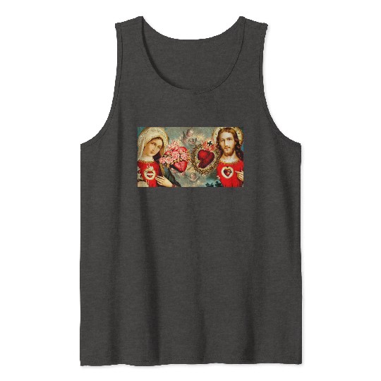 Sacred Heart and Immaculate Heart Jesus and Mary Tank Tops