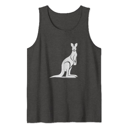 Wild Animal Silhouette With Typical Kangaroo Pose Tank Tops