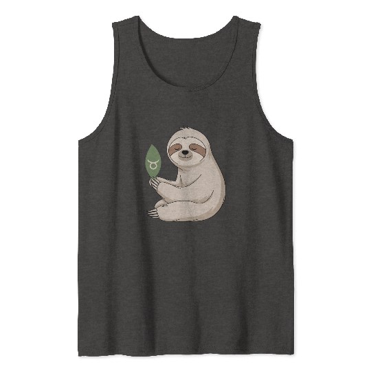 Taurus Zodiac Sloth Embracing Serenity Tank Tops