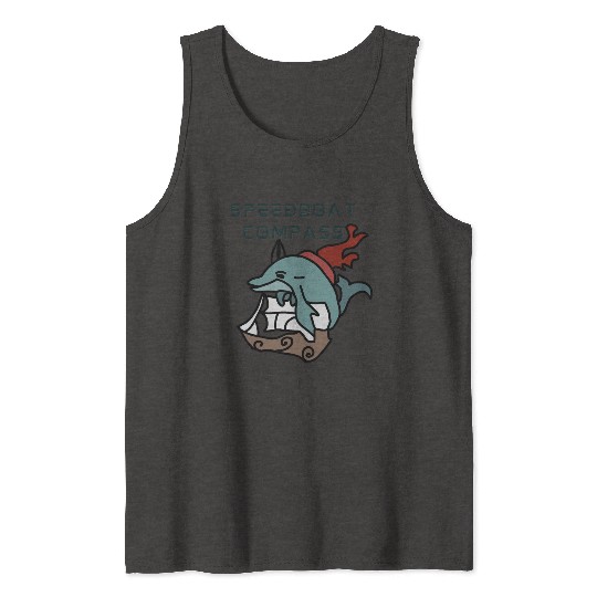 Minimalist Dolphin sailing fast and fun Tank Tops