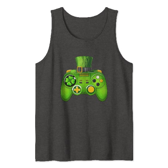Video Game Controller Irish Gamer St Patricks Day Tank Tops