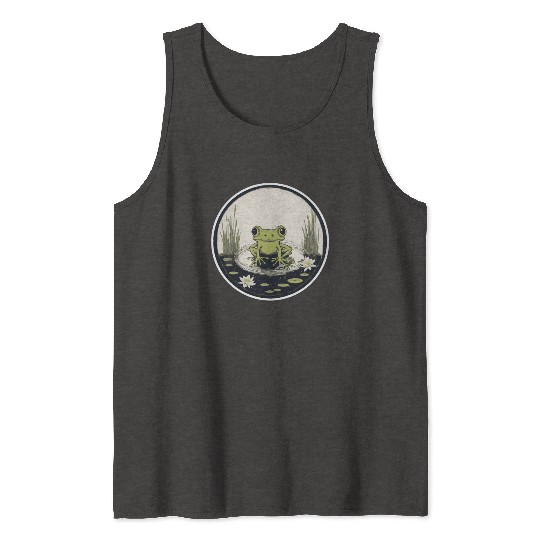 Serene Frog in a Tranquil Pond Tank Tops