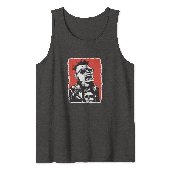 Screaming Punk Rocker with Skull Tank Tops