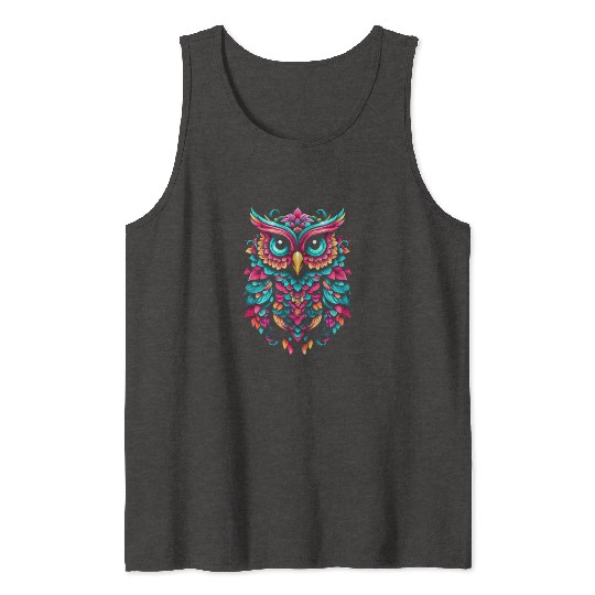 Colorful Owl Art: Vibrant Nature-Inspired Tank Tops