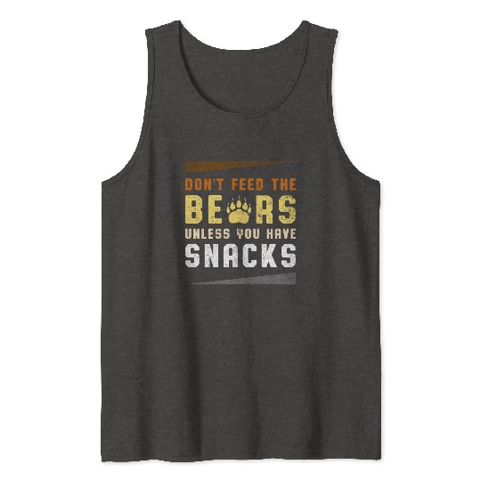 Funny Bear Pride Don't Feed Bears Paw Print Snack Tank Tops