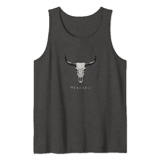 Buffalo Skull Art Tank Tops