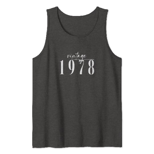 Vintage 1978 Elegant Minimalist Birthday Tank Tops