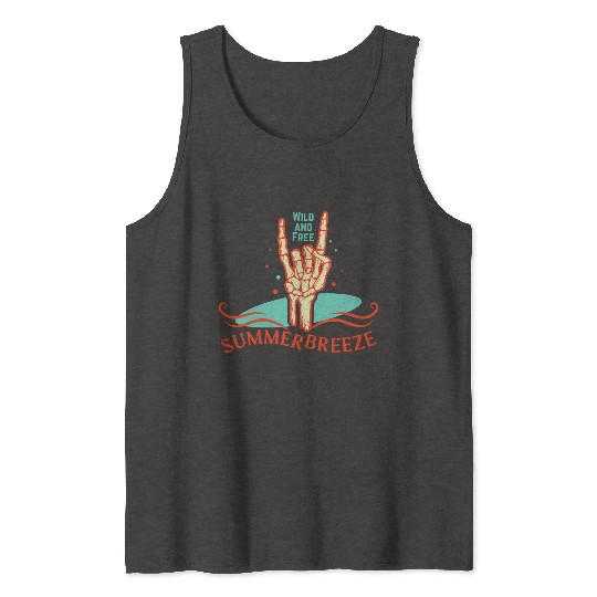 Wild And Free Summer Breeze Skeleton Hand Tank Tops