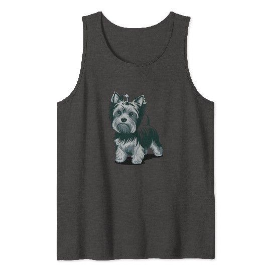 Adorable Yorkshire Terrier Art for Dog Lovers Tank Tops