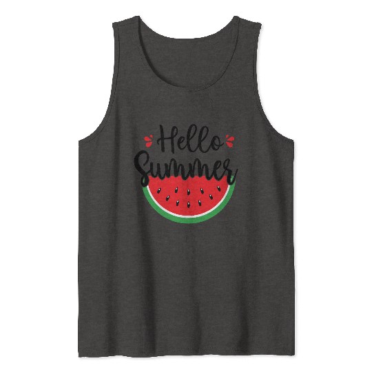 Hello Summer Watermelon Sweet Summer Tank Tops