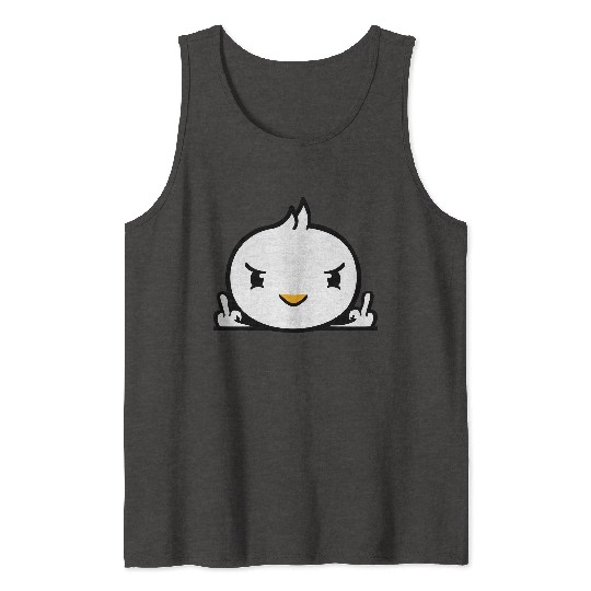 Bird Evil Middle Finger Show Bad Boy Behind Fence Tank Tops