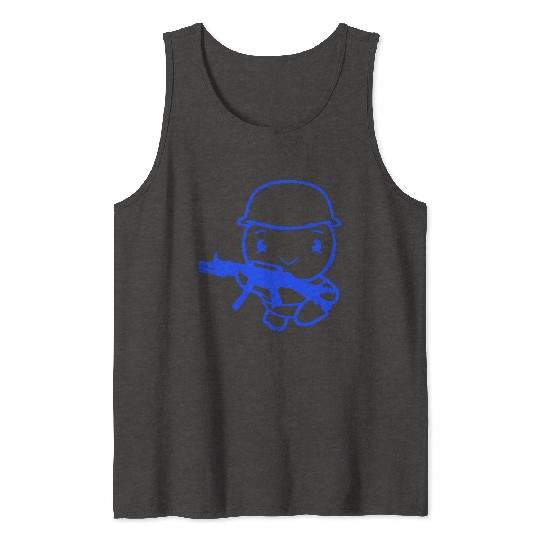 Duck Soldier Army Professional Soldier Helmet Cute Tank Tops