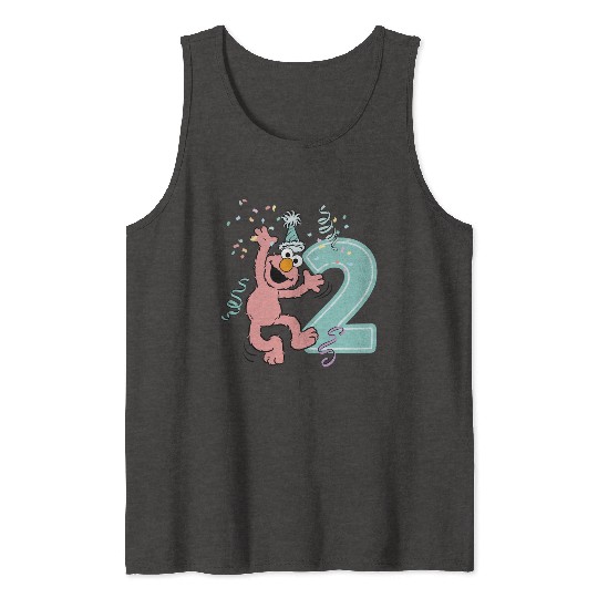 Sesame Street Birthday Design With Elmo Two Years Tank Tops
