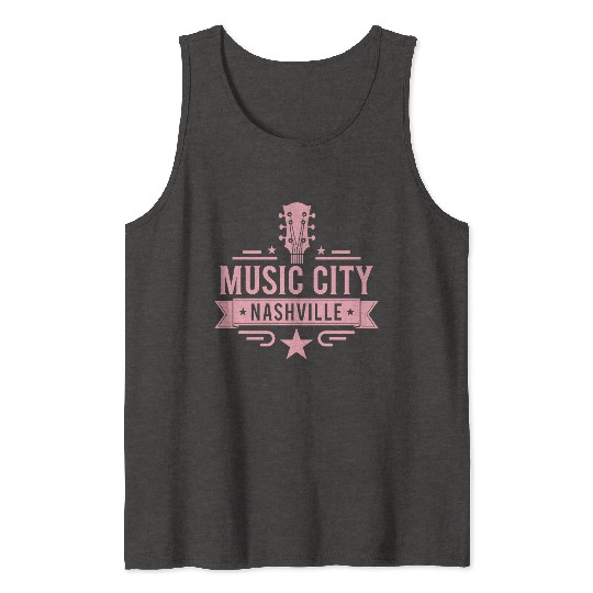 Music City Nashville Guitar Tennessee Tank Tops