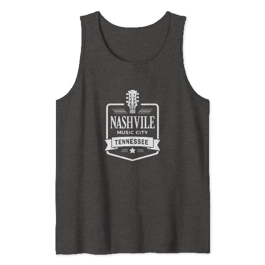 Nashville Music City Guitar Tennessee Tank Tops