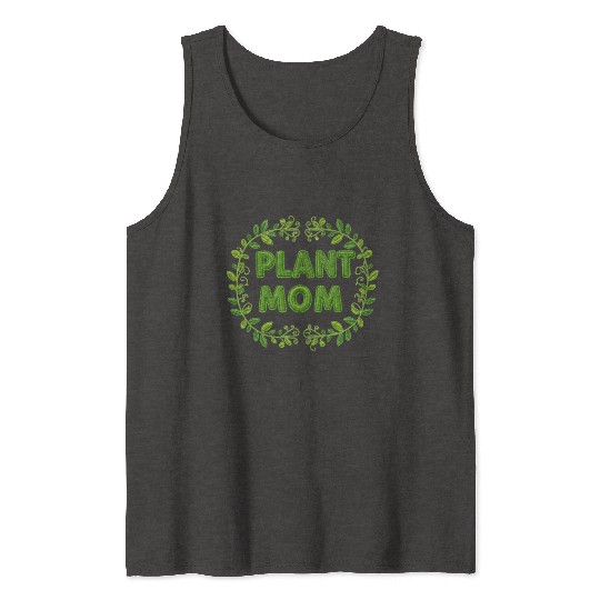 Plant Mom Floral Wreath Design Tank Tops