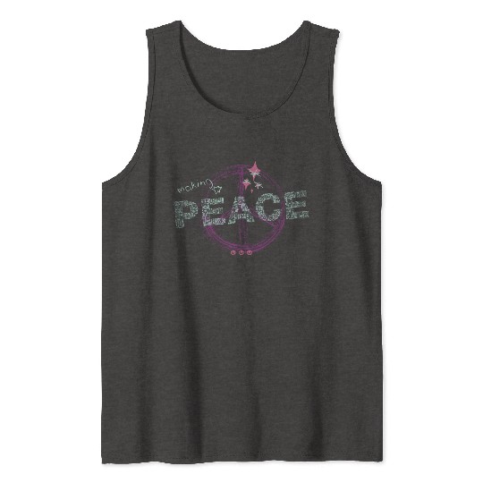 Making Peace Love Symbol Artistic Grunge Design Te Tank Tops