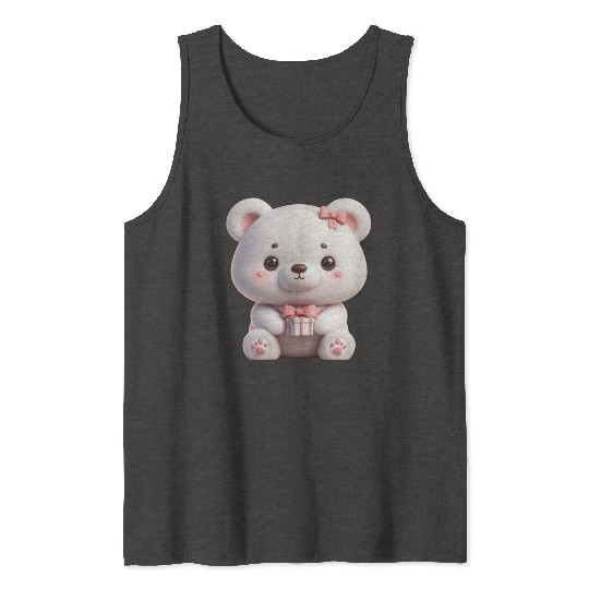 Sweet Teddy Bear and Gift Box Tank Tops