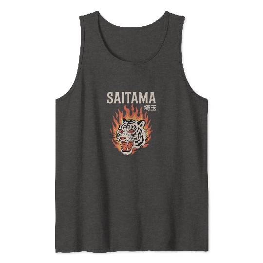 Vintage Saitama Tank Tops – Bold Tiger Tattoo Design