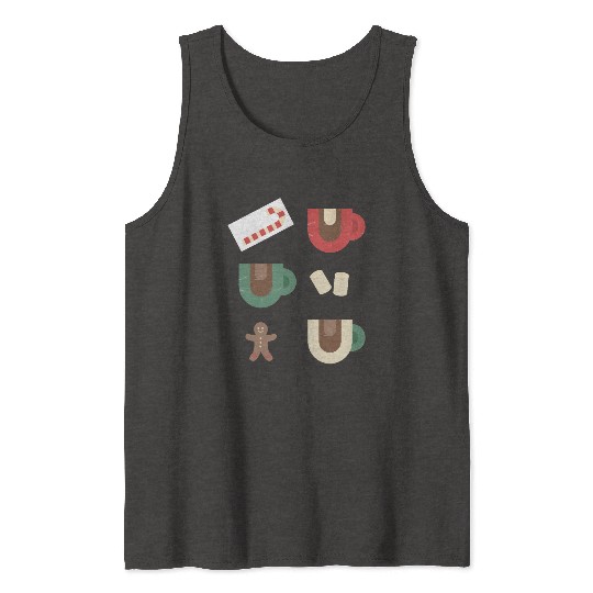 Cute Retro Hot Cocoa Christmas Mug Design Tank Tops