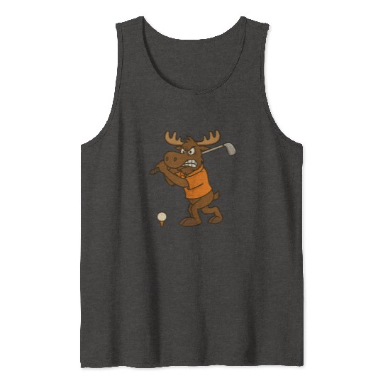 Angry Golf Moose Tank Tops
