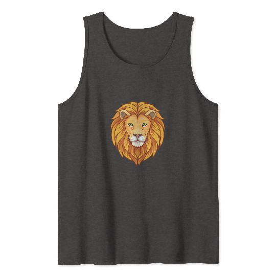 lion animal head logo Tank Tops