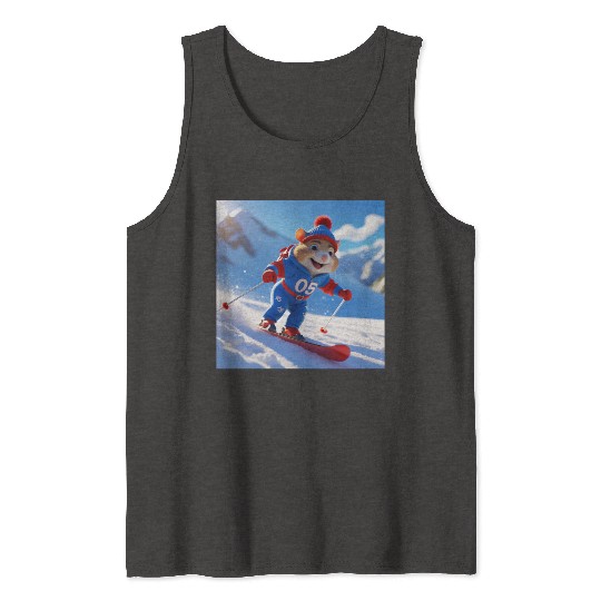 Hamster climbing the mountains cute Tank Tops