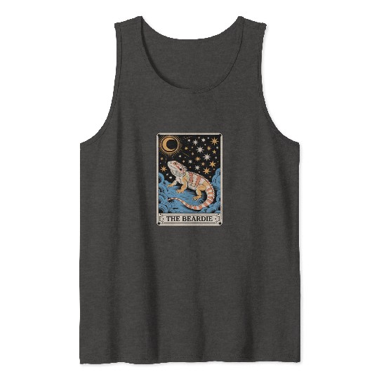 The Beardie Tarot Card Pogona Reptile Lover Tank Tops