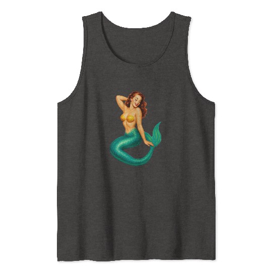 Classic Vintage Mermaid Pinup Tank Tops