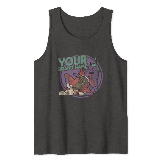Funky Eggplant Drummer – Funny Cartoon Music T-Shi Tank Tops