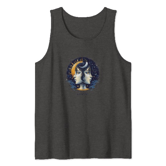 Zodiac Card Gemini Tank Tops