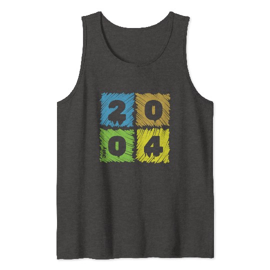 21st birthday Colorful Patches since 07/2004 Tank Tops