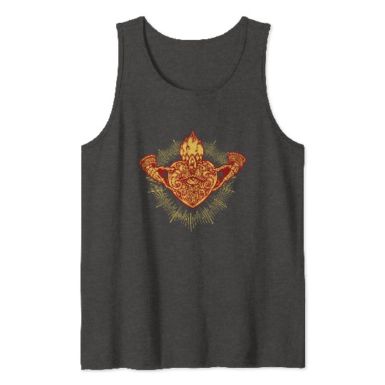 Sacred Heart Claddagh Symbol - Fire Tank Tops