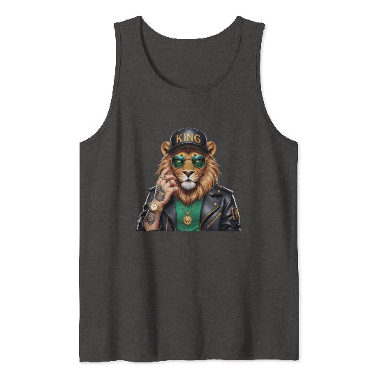 Swag King Lion – Cool Vector Animal Portrait Tank Tops