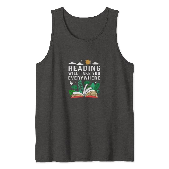 Reading Teacher Librarian Read Book Tank Tops