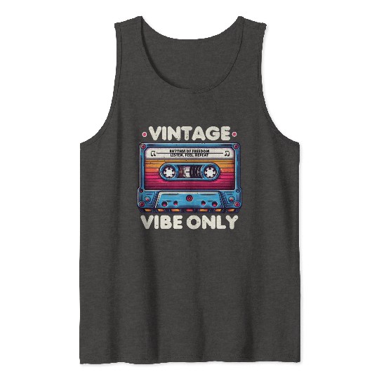 Vintage Cassette Tape Design Tank Tops