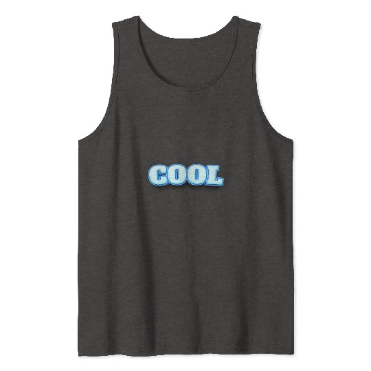 COOL Ice Blue Bold Text Tank Tops