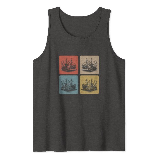 Vintage fishing boat - Maritime Nostalgia Tank Tops