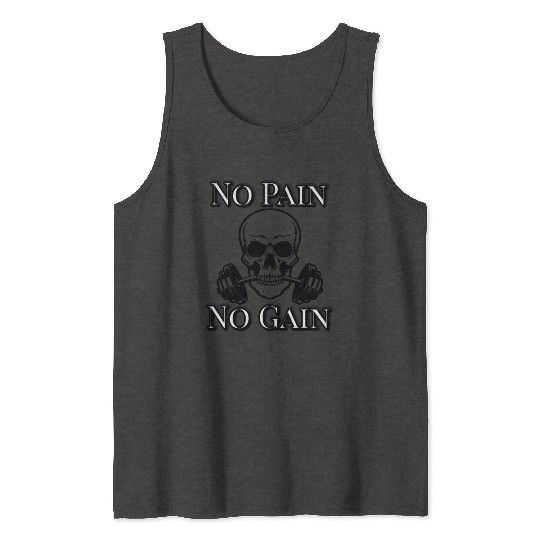 No Pain No Gain Skeleton Workout – Hardcore Gym Mo Tank Tops