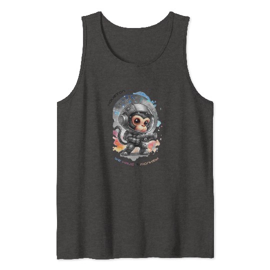 Houston We Have A Monkey Tank Tops